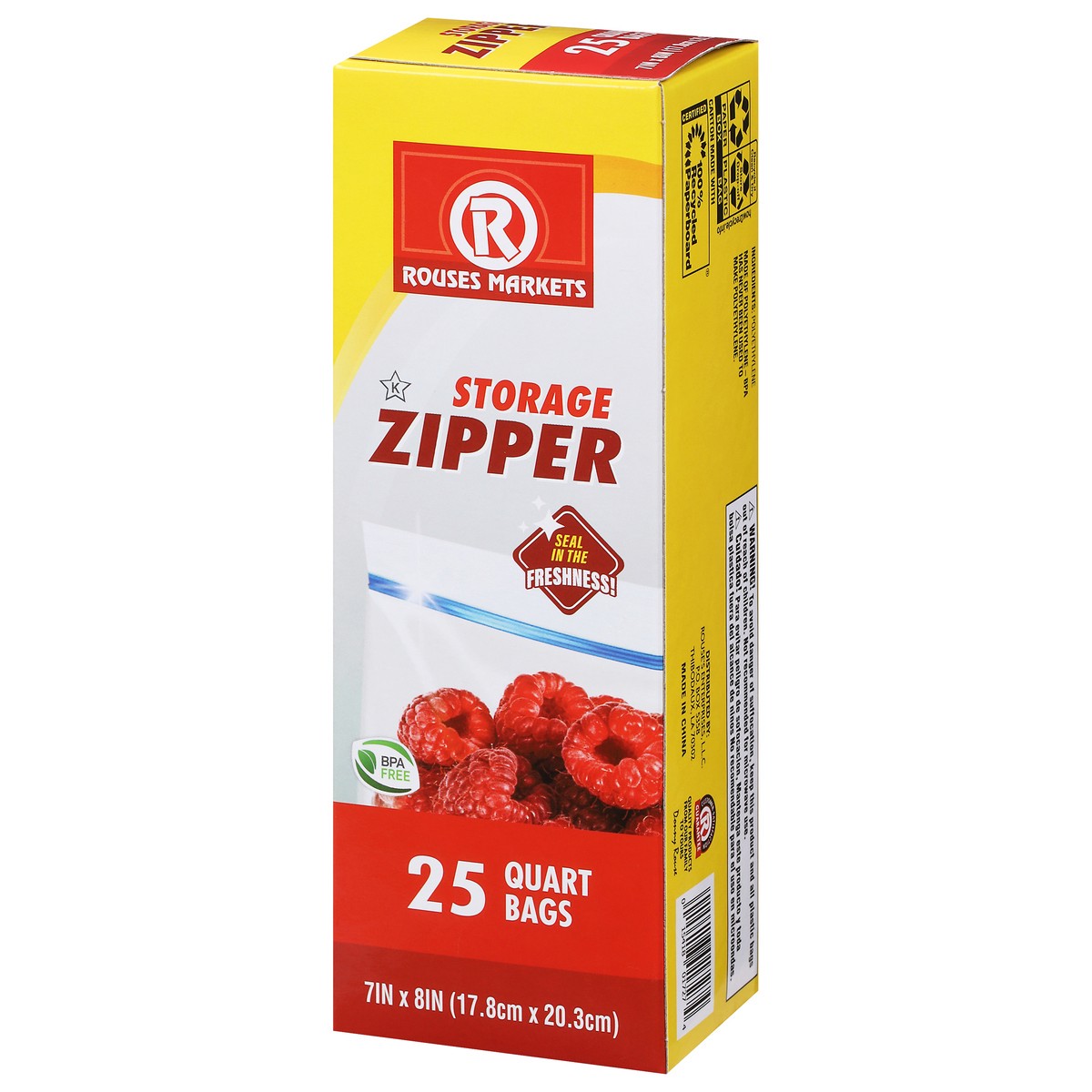 slide 5 of 9, Rouses Markets Quart Storage Zipper Bags 25 ea, 25 ct
