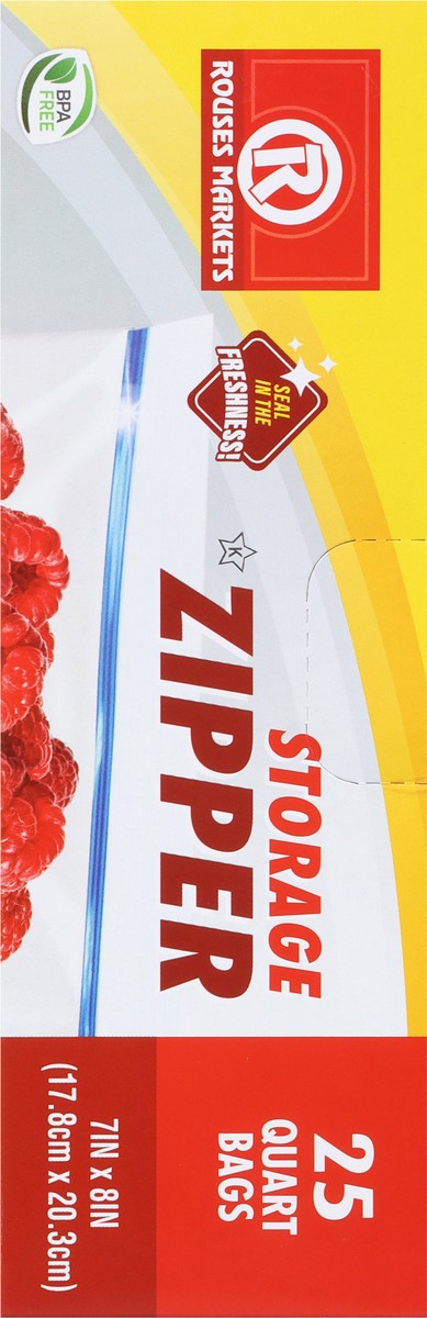 slide 8 of 9, Rouses Markets Quart Storage Zipper Bags 25 ea, 25 ct