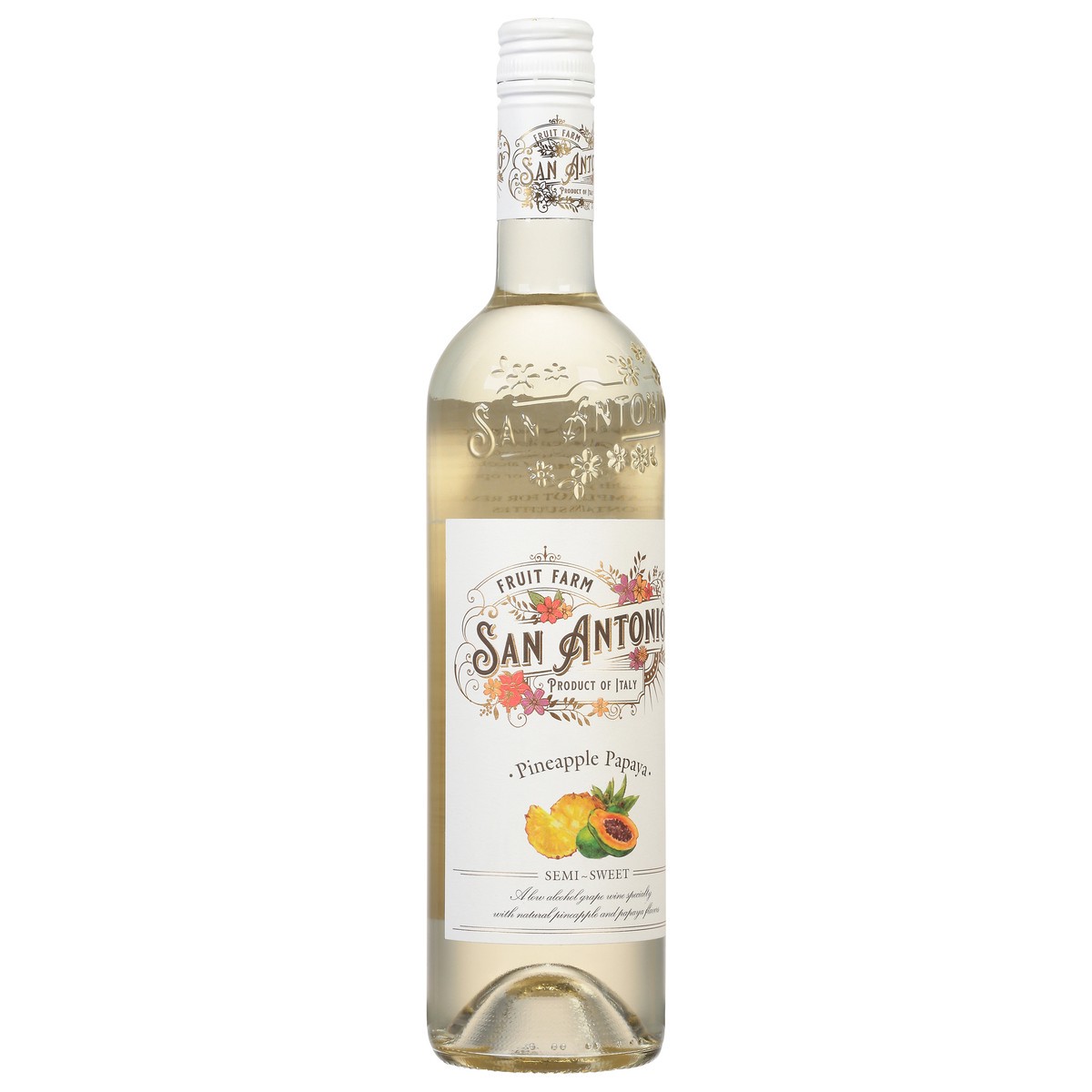 slide 8 of 9, San Antonio Fruit Farm Semi-Sweet Pineapple Papaya Grape Wine 750 ml, 750 ml