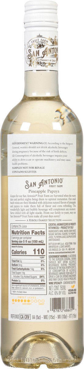slide 9 of 9, San Antonio Fruit Farm Semi-Sweet Pineapple Papaya Grape Wine 750 ml, 750 ml