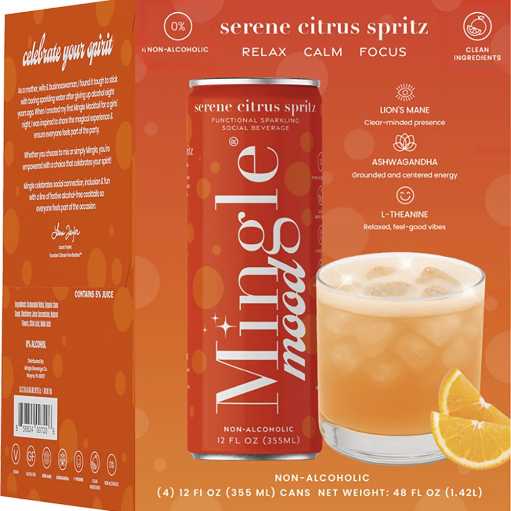 slide 1 of 1, Mingle Mood N/a Serene Citrus, 4 ct; 12 oz