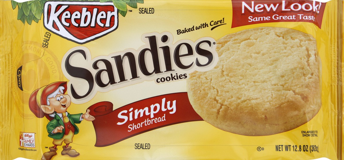 slide 5 of 6, Keebler Sandies Simply Shortbread Cookies, 12.8 oz