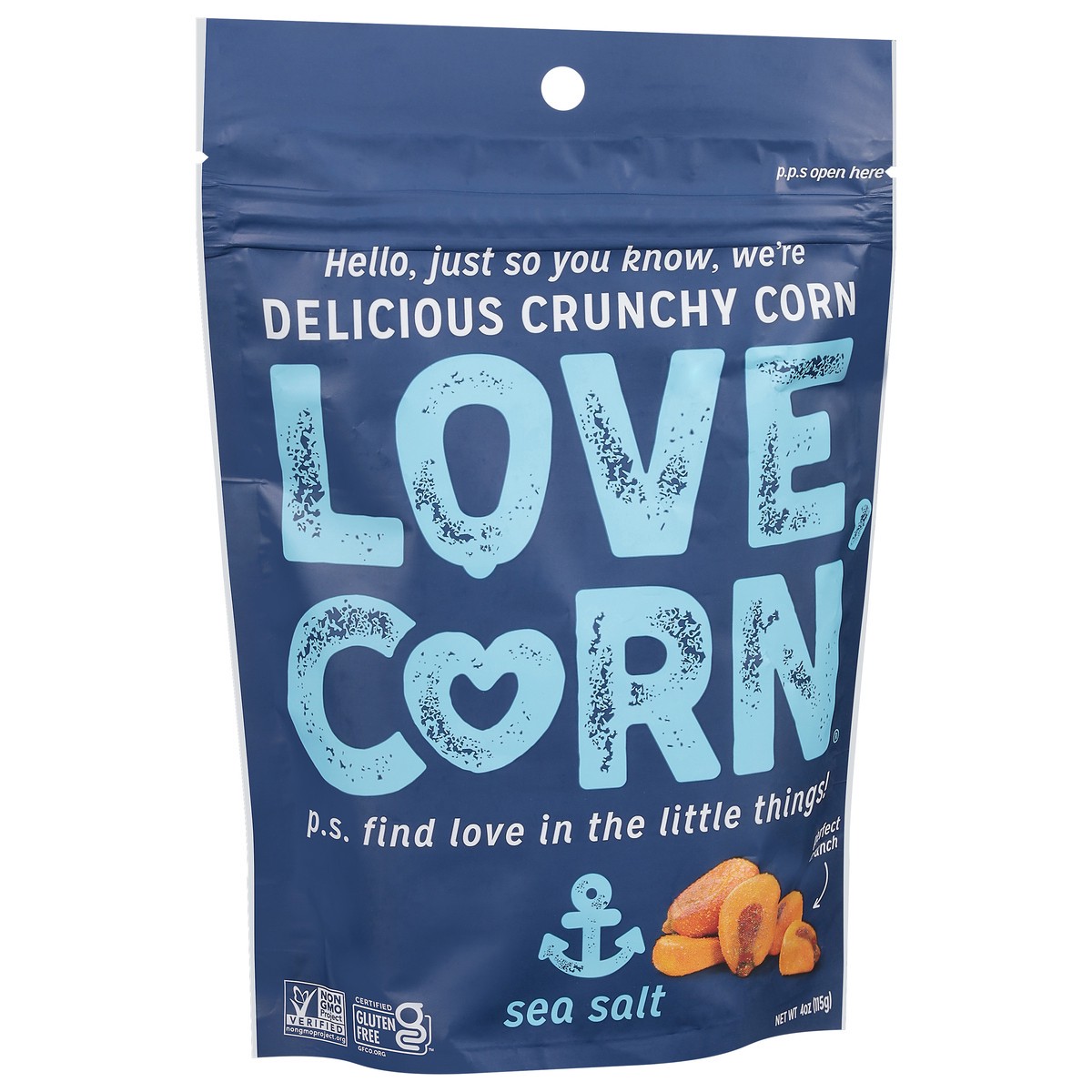 slide 7 of 9, LOVE CORN Sea Salt 4oz, 4 oz