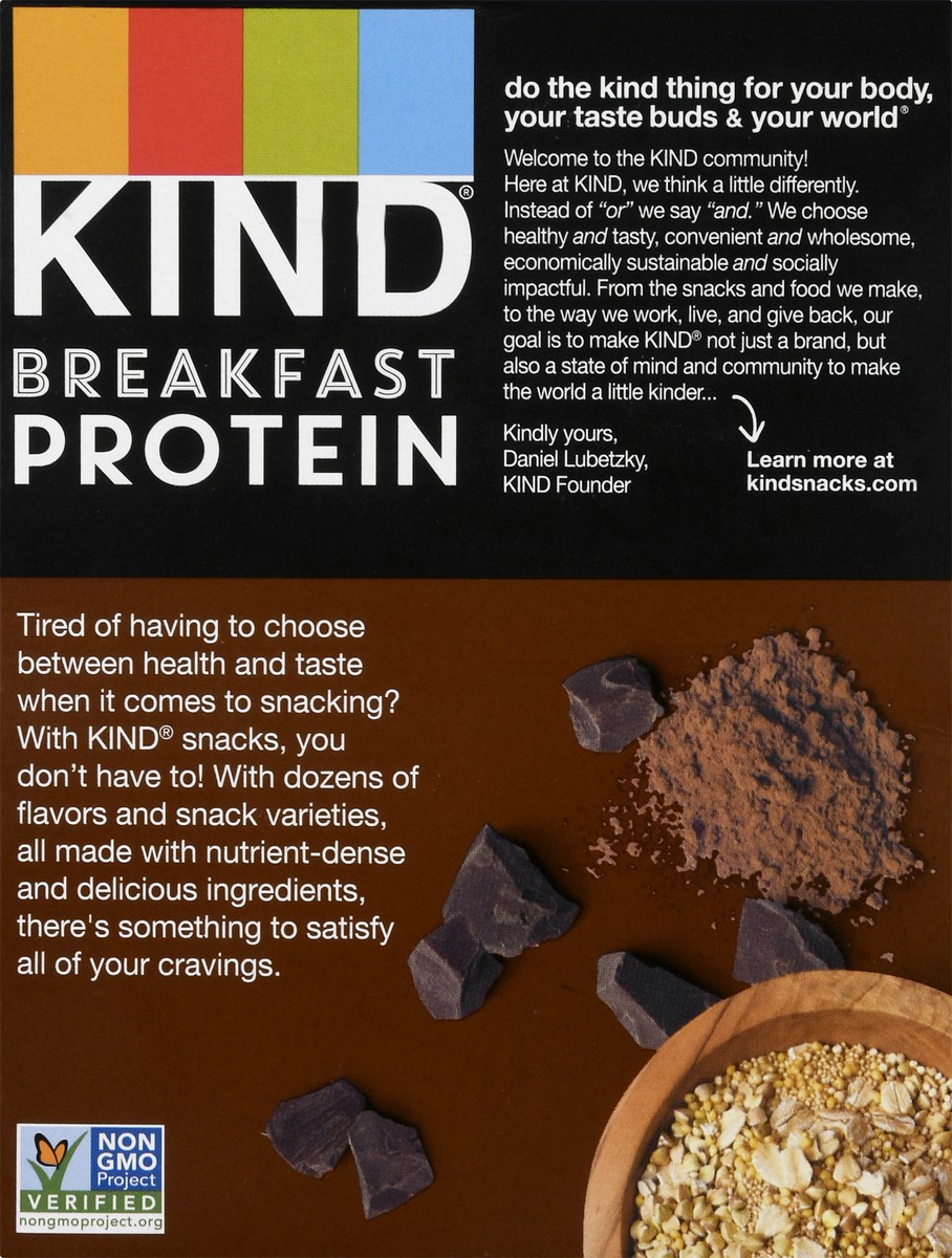 slide 5 of 9, Kind® breakfast protein bars, dark chocolate cocoa, 7.04 oz
