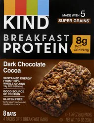 KIND Dark Chocolate Cocoa Breakfast Protein Bars 4 ea