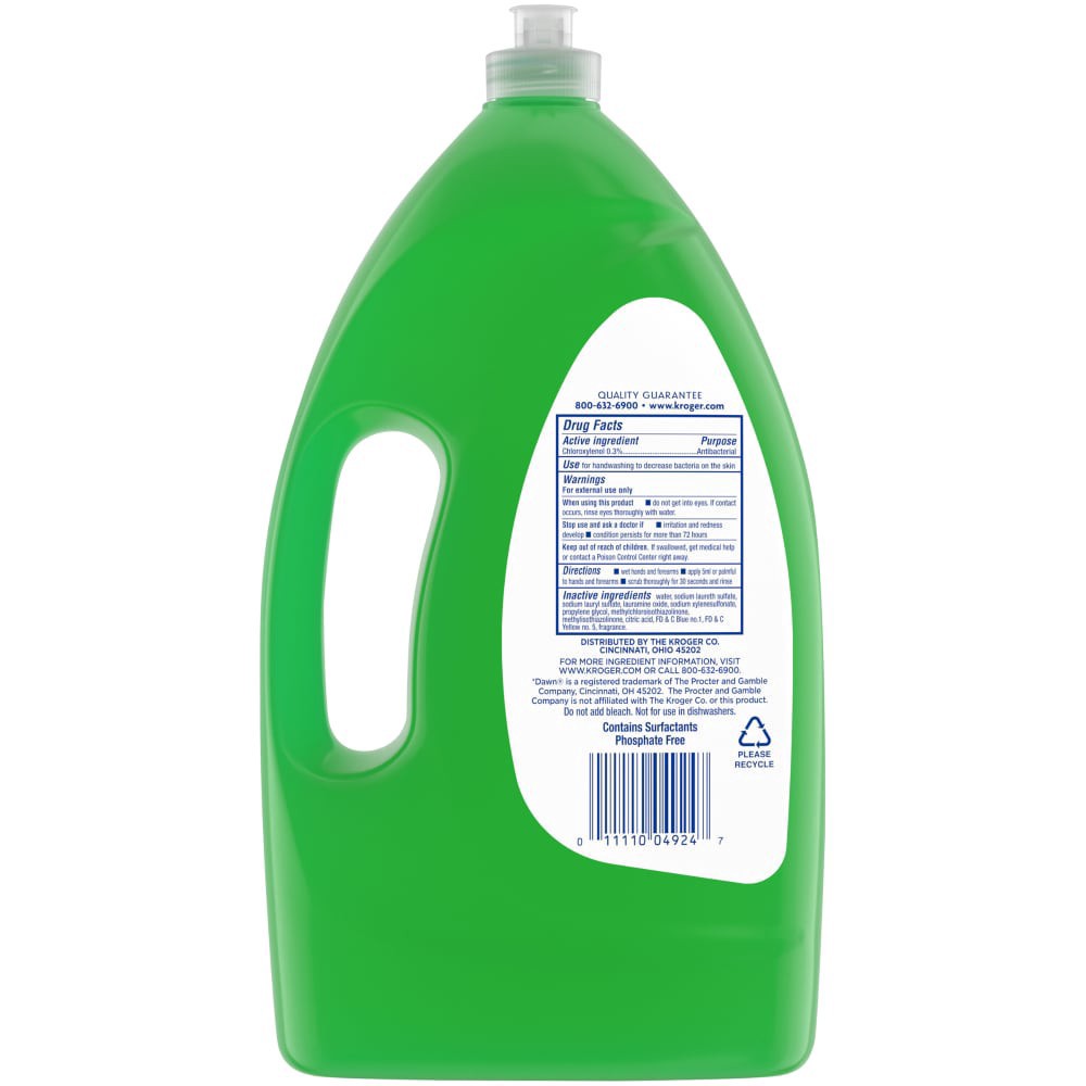 slide 2 of 2, Kroger Green Apple Grease Cleaning Dish Soap, 60 fl oz