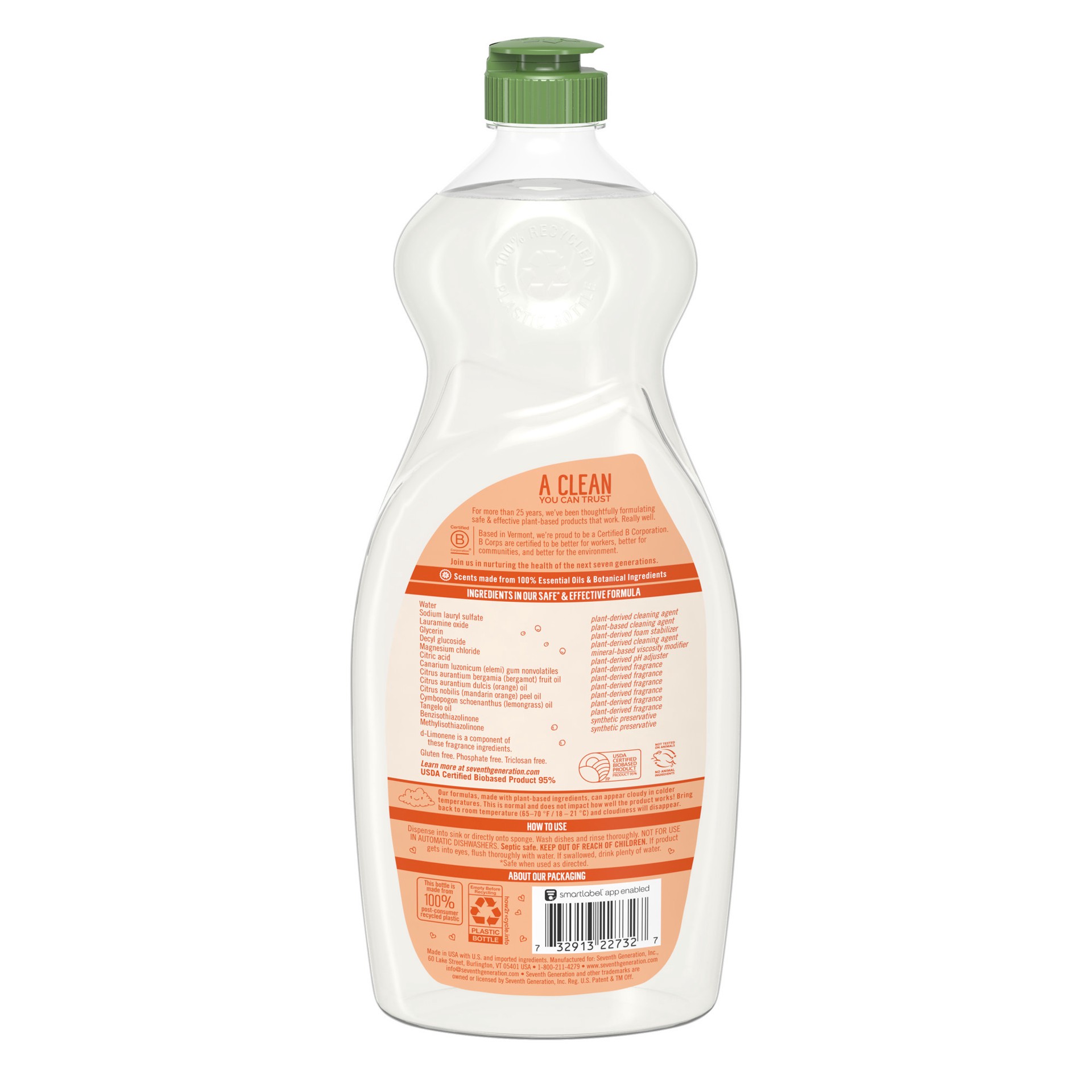 slide 3 of 4, Seventh Generation Dish Liquid Soap Clementine Zest & Lemongrass, 25 oz, 25 oz