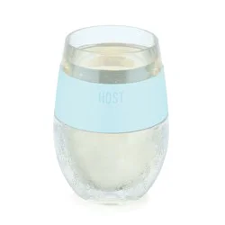 HOST Wine Freeze Cooling Cup, Plastic Double Wall Insulated Freezable Drink Chilling Tumbler with Freezing Gel - Set of 1, 8.5 oz