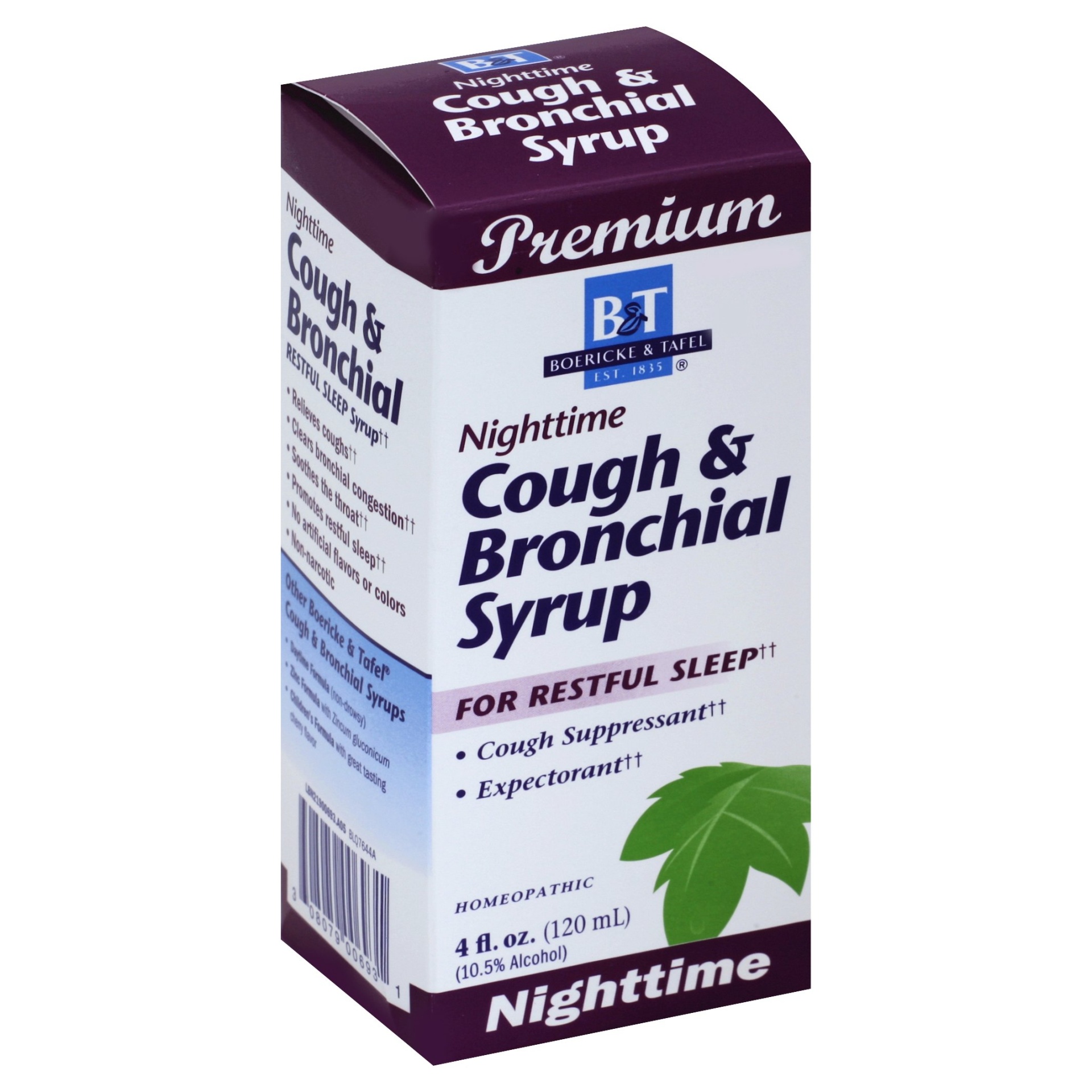 slide 1 of 1, Boericke & Tafel Nighttime Cough & Bronchial Syrup, 4 fl oz