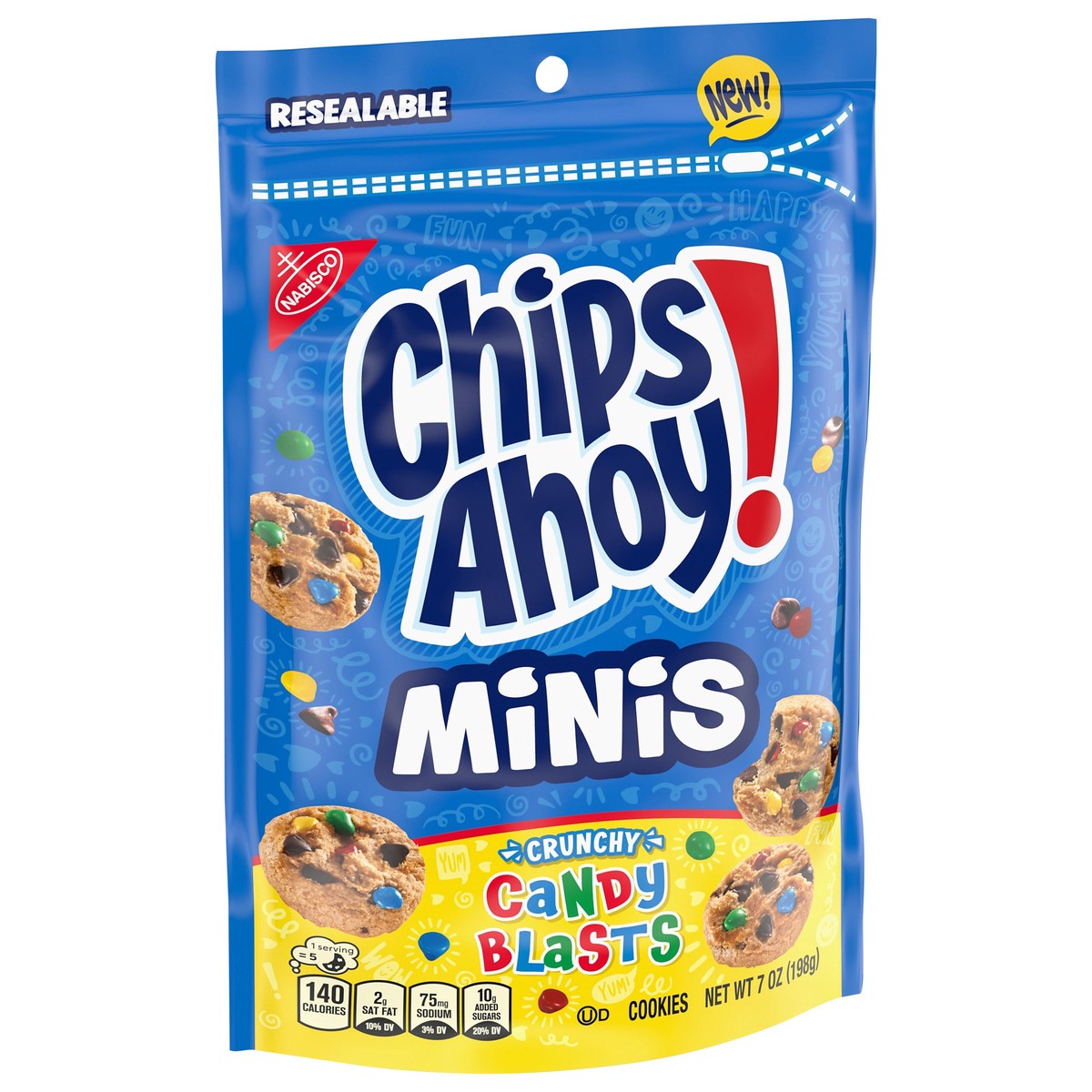 slide 8 of 14, NABISCO MINI CHIPS AHOY CANDY BLAST COOKIE SNAK SAK, 7 oz