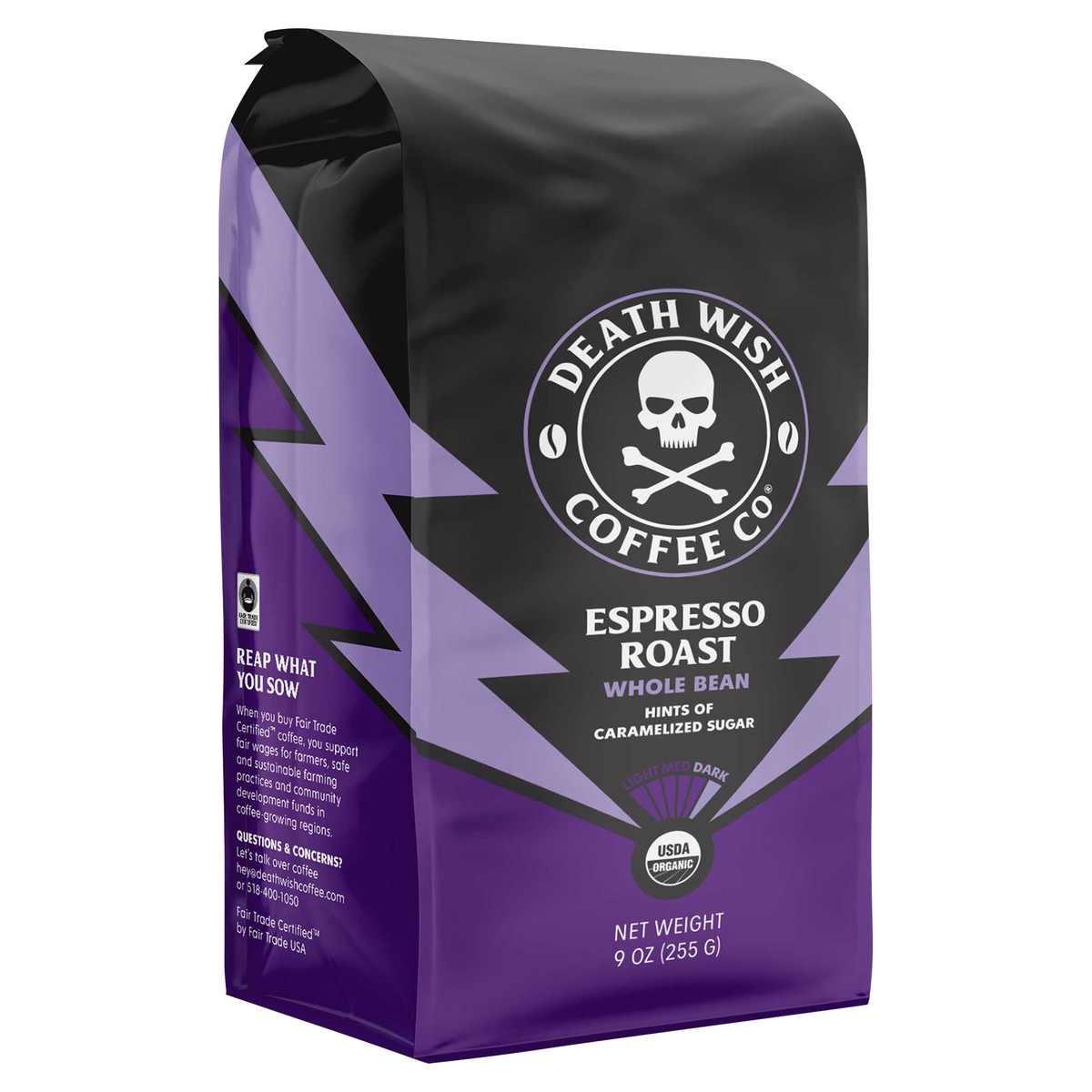 slide 9 of 9, Death Wish Coffee Co. Espresso Roast Whole Bean - 9 oz, 9 oz