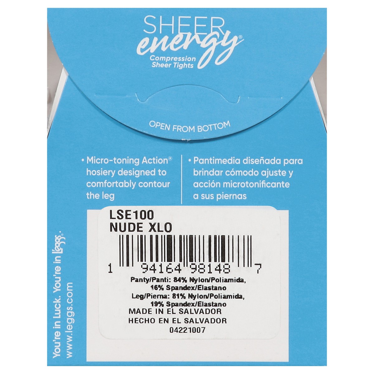 slide 6 of 11, L'Eggs Sheer Energy Medium Support Sheer Pantyhose - Nude, 1 ct