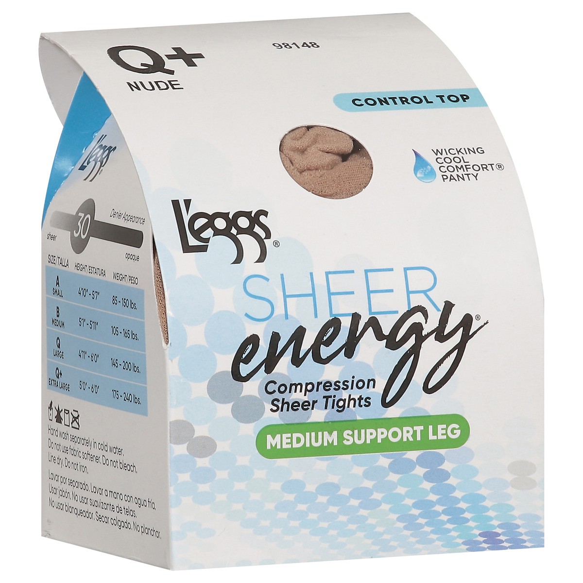 slide 7 of 11, L'Eggs Sheer Energy Medium Support Sheer Pantyhose - Nude, 1 ct