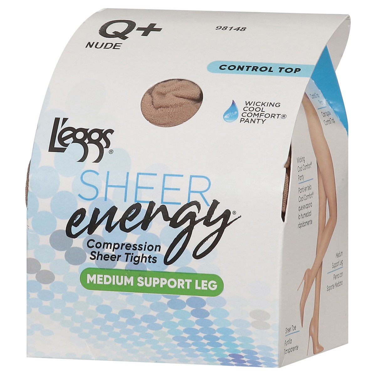slide 9 of 11, L'Eggs Sheer Energy Medium Support Sheer Pantyhose - Nude, 1 ct
