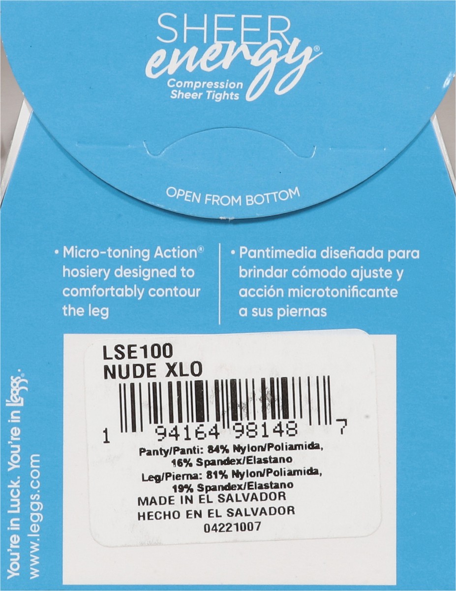 slide 8 of 11, L'Eggs Sheer Energy Medium Support Sheer Pantyhose - Nude, 1 ct