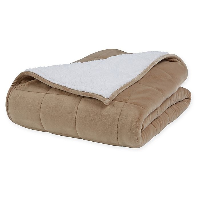 slide 1 of 3, Therapedic Reversible Weighted Throw Blanket - Taupe, 1 ct