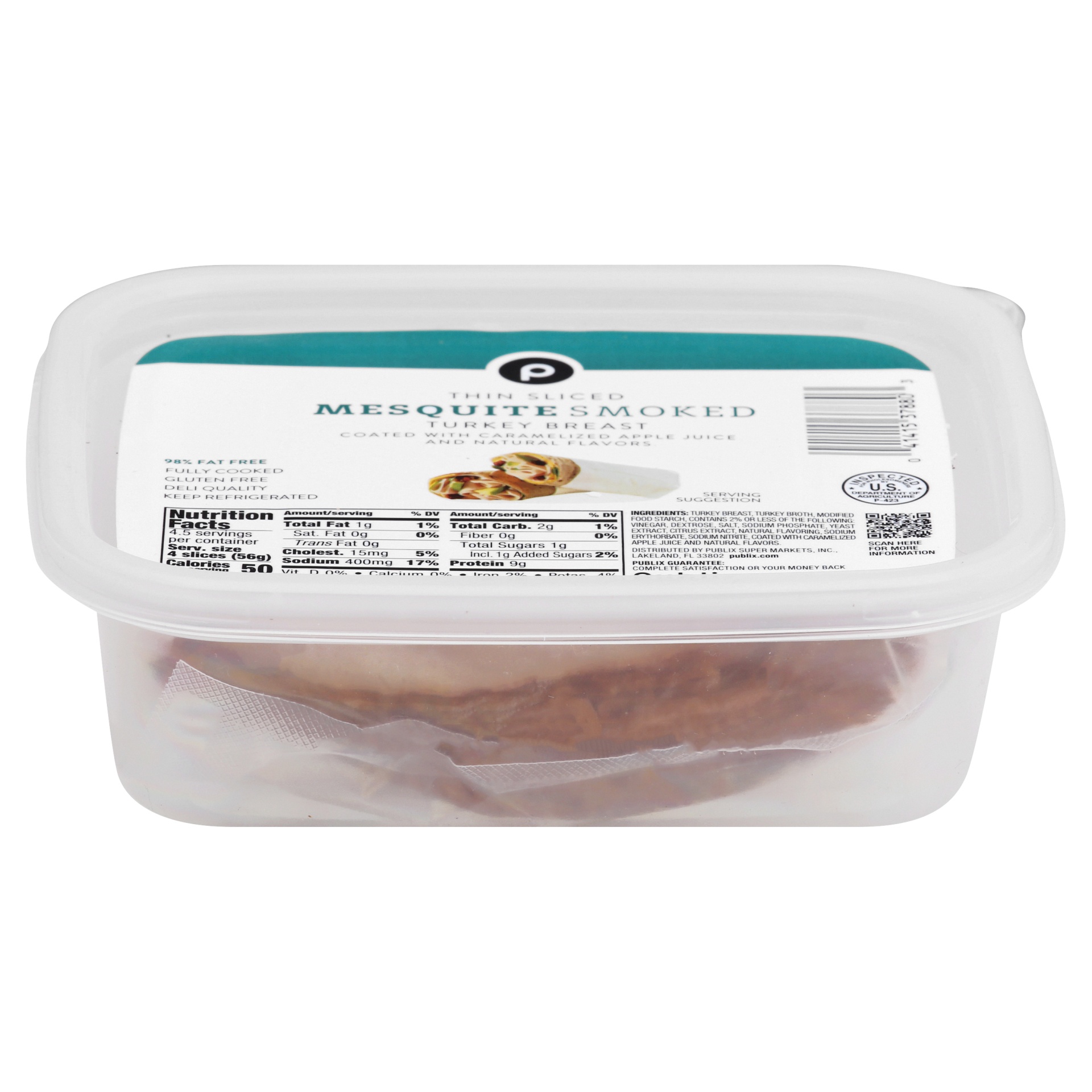 slide 1 of 1, Publix Thin Sliced Mesquite Smoked Turkey Breast, 9 oz