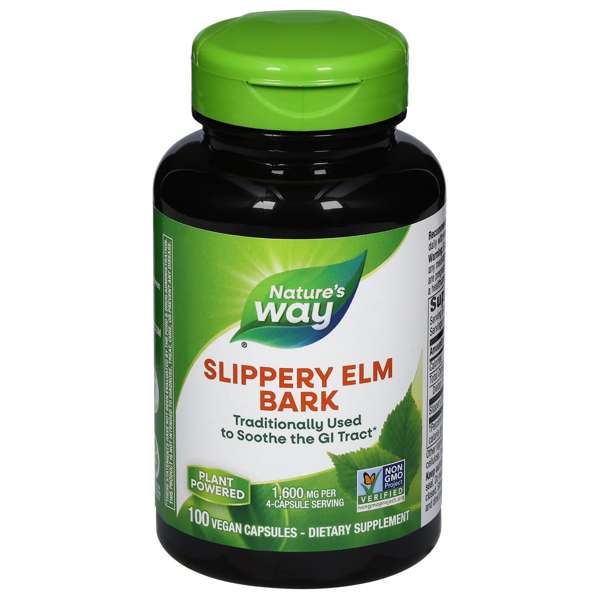 slide 1 of 1, Nature's Way 1600 mg Slippery Elm Bark 100 Vegan Capsules, 100 ct