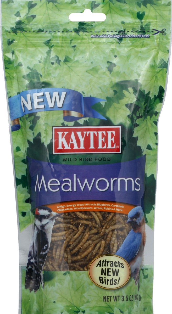 slide 3 of 3, Kaytee Mealworm Food Pouch for Wild Birds, 3.5 Ounces, 1 ct
