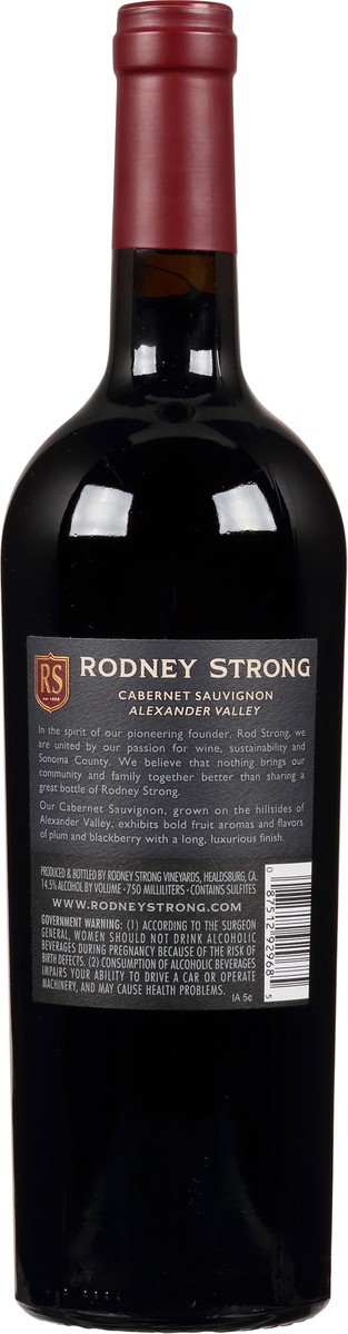 slide 9 of 9, Rodney Strong Vineyards Sonoma Country Alexander Valley Cabernet Sauvignon 750 ml, 750 ml