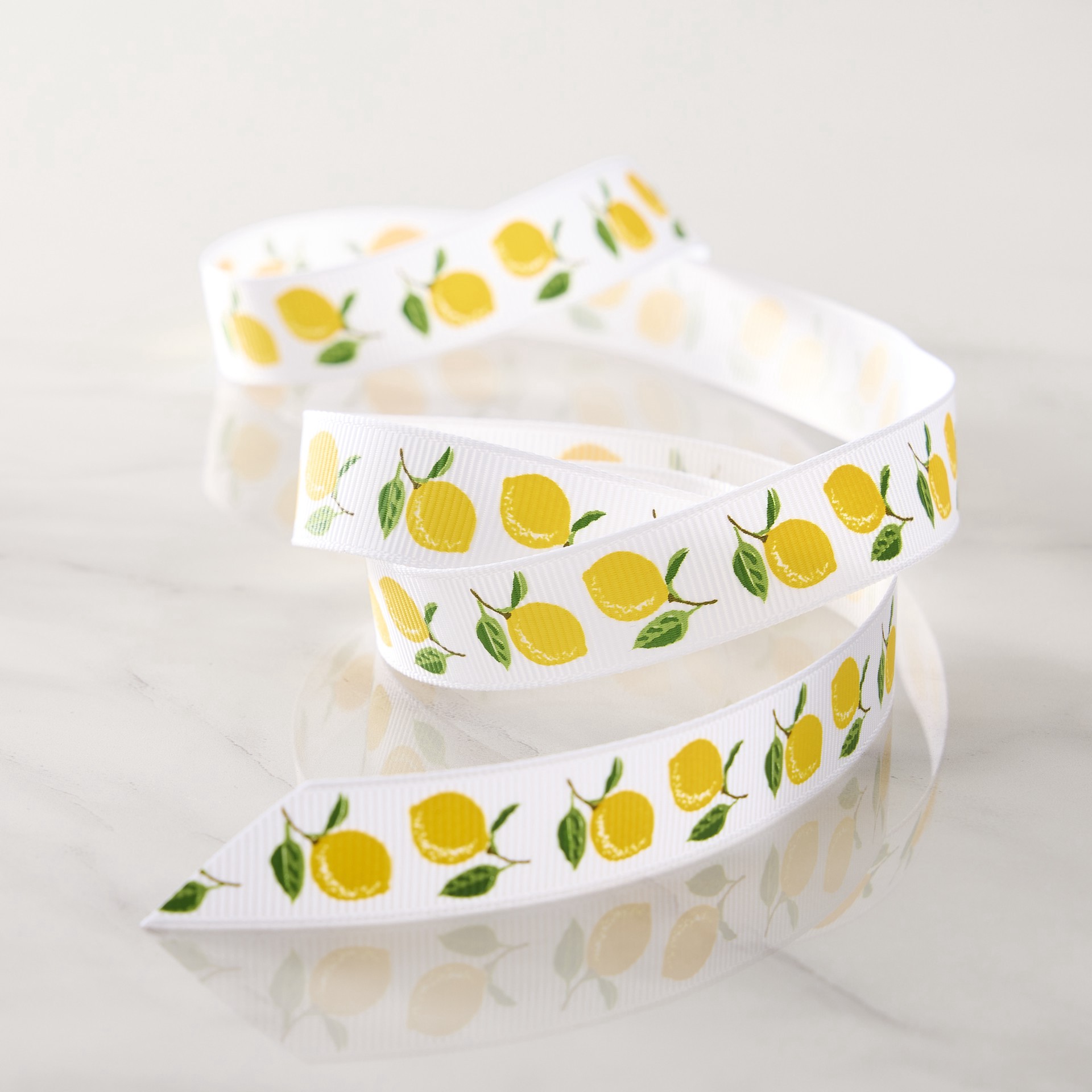 slide 2 of 2, 5/8" X 7yd. Lemon Ribbon By Celebrate It Classic, 5/8 in x 7 yd