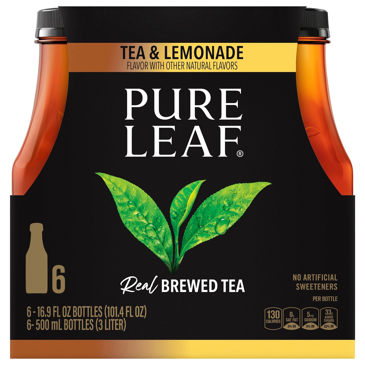 slide 1 of 8, Pure Leaf Real Brewed Tea Tea & Lemonade 16.9 Fl Oz, 6 Count, 6 ct