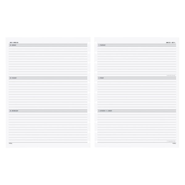 slide 3 of 3, TUL Discbound Academic Weekly/Monthly Planner Refill Pages, Letter Size, July 2021 To June 2022, 1 ct