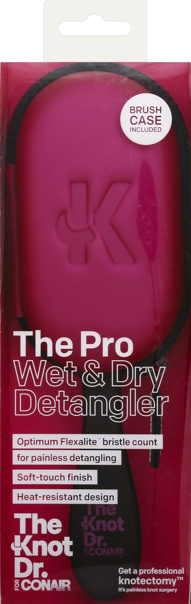 slide 4 of 6, Conair The Knot Dr Pro Pink Detangler With Case, 1 ct