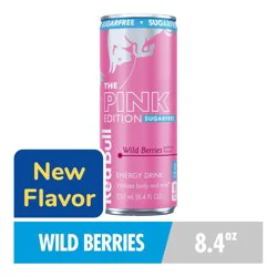 Red Bull Pink Edition Sugar Free Energy Drink, Wild Berries, 8.4 fl. oz. can, with 80mg Caffeine, Taurine & B Vitamins