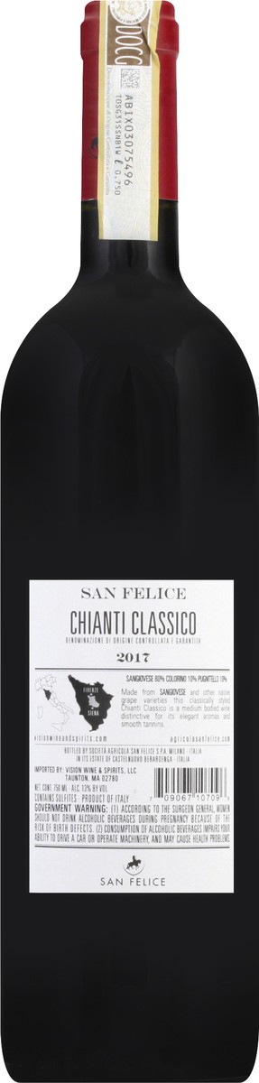 slide 6 of 6, San Felice Classico Chianti Wine Glass Bottle, 750 ml