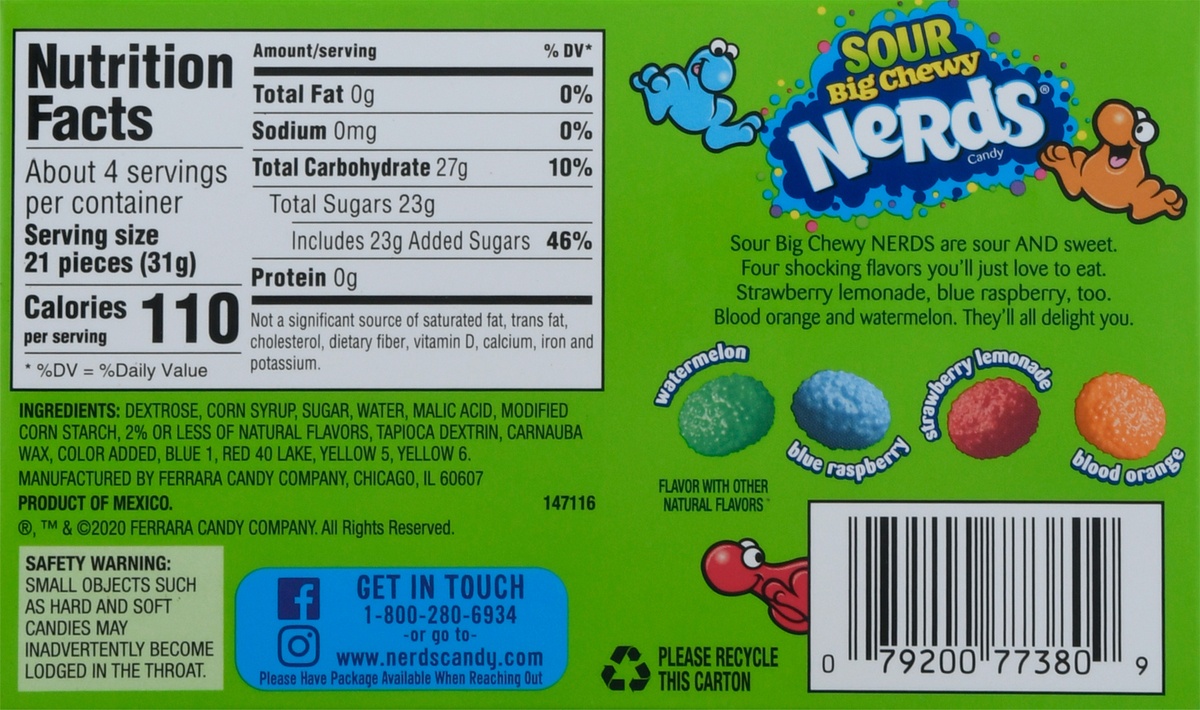 slide 10 of 11, Nerds Sour Big Chewy Candy, 4.25 oz