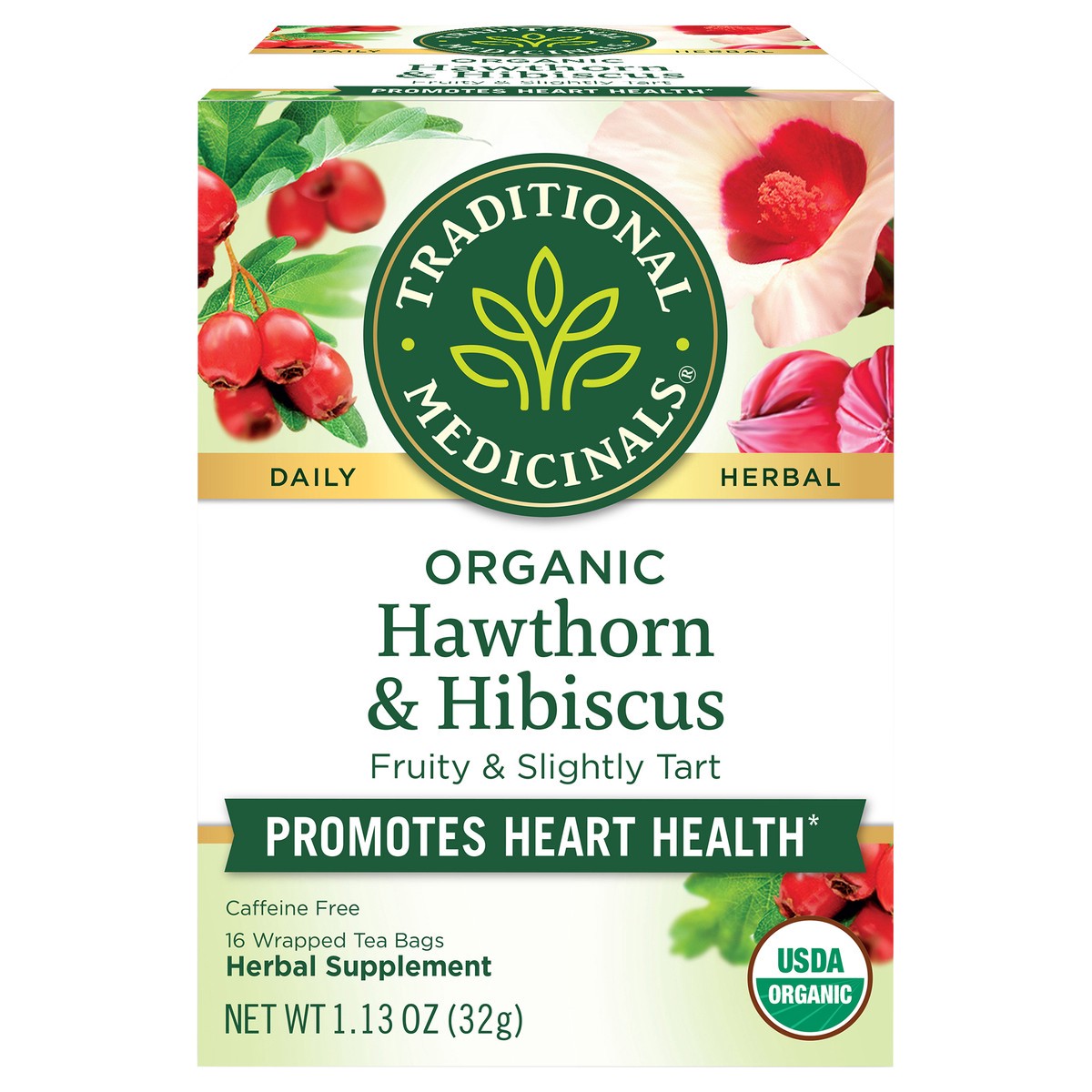 slide 1 of 1, Traditional Medicinals Hawthorne & Hibiscus - 16 ct, 16 ct