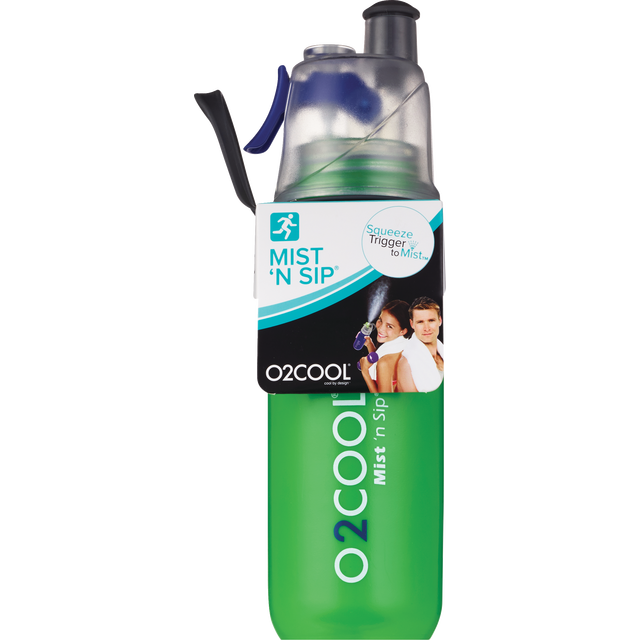 slide 1 of 1, 02COOL Dimple Mist 'N Sip Hydration Bottle, 20 OZ, 20 oz