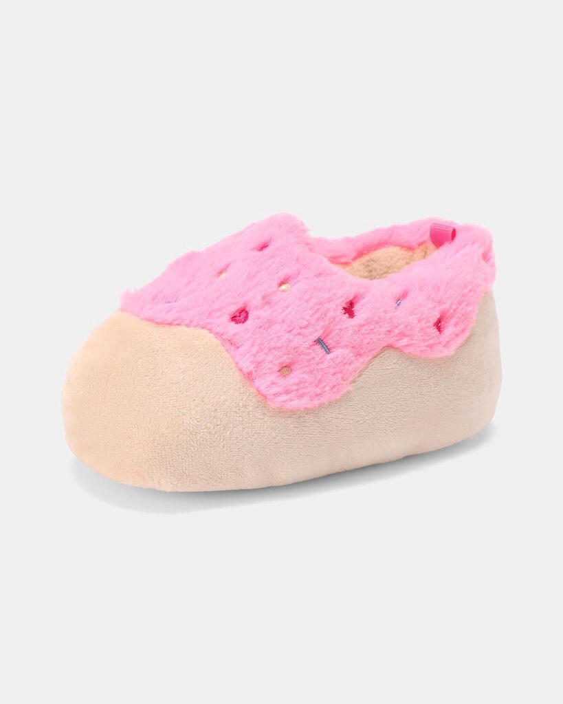 slide 3 of 6, Carter's Girls Donut Slippers - Pink/Beige Pink/Beige XS, 1 ct