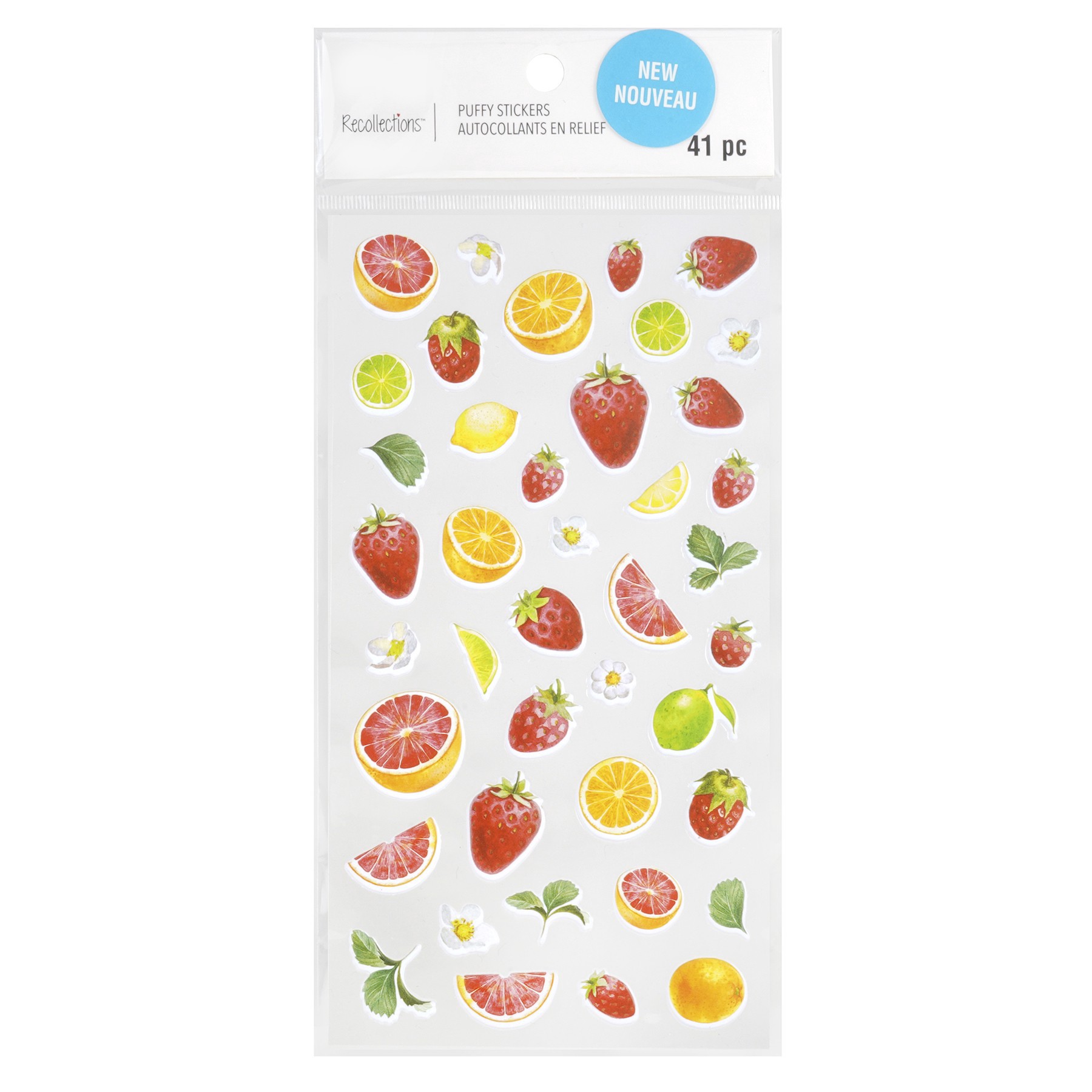 slide 3 of 4, Citrus Fruit Puffy Stickers By Recollections, 4 in x 8.5 in