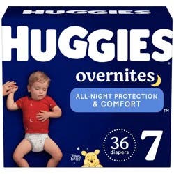 Huggies Overnites Nighttime Baby Diapers, Size 7 (41+ lbs), 36 Ct