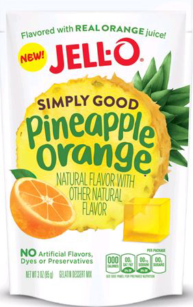 slide 1 of 1, Jell-O Simply Good Gelatin Pineapple Orange, 3 oz