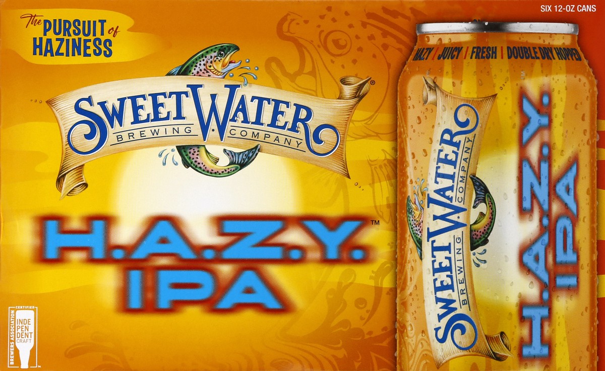 slide 1 of 4, SweetWater Brewing Co Hazy IPA Beer 6 ea, 12 oz
