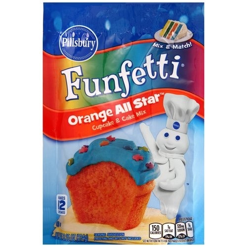 slide 1 of 1, Pillsbury Funfetti Orange All Star Cupcake and Cake Mix, 8.25 oz