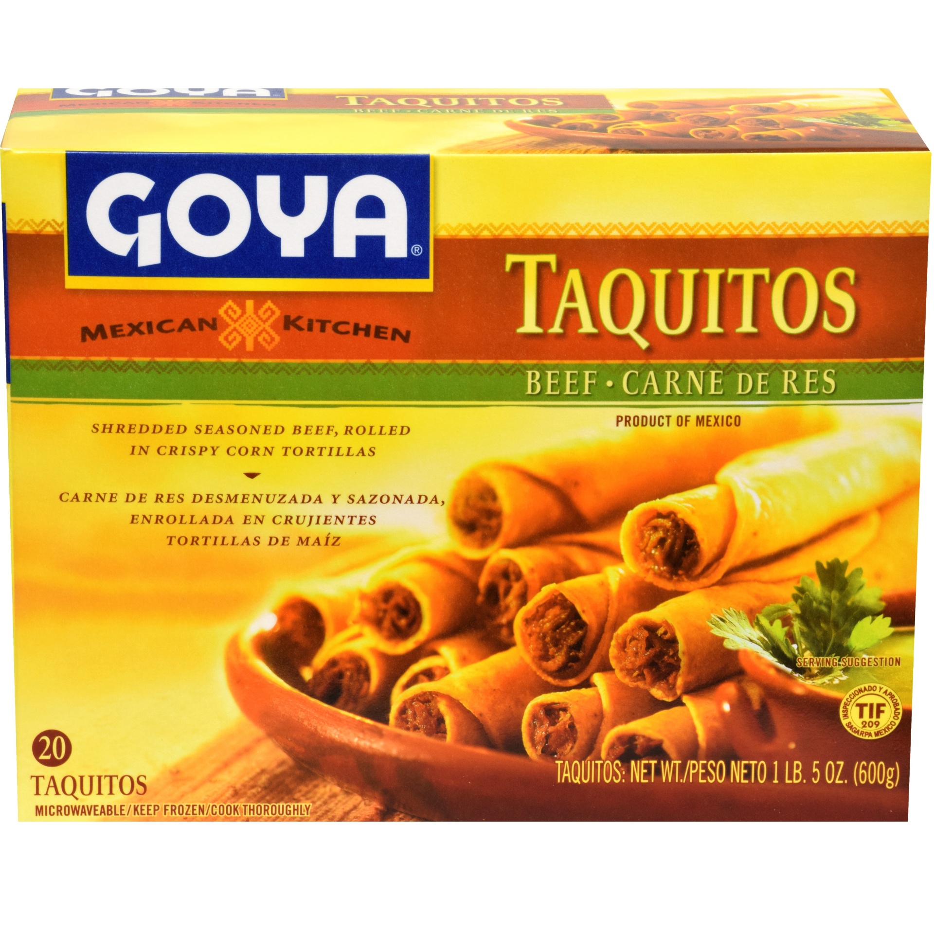 slide 1 of 4, Goya Mexican Kitchen Beef Taquitos, 20 ct