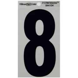Hillman Black and Silver Reflective Adhesive Number 8
