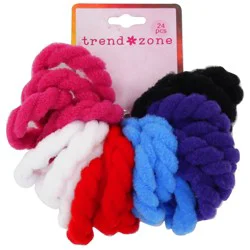 Trend Zone Terry Ponytail Bands, 24 pk
