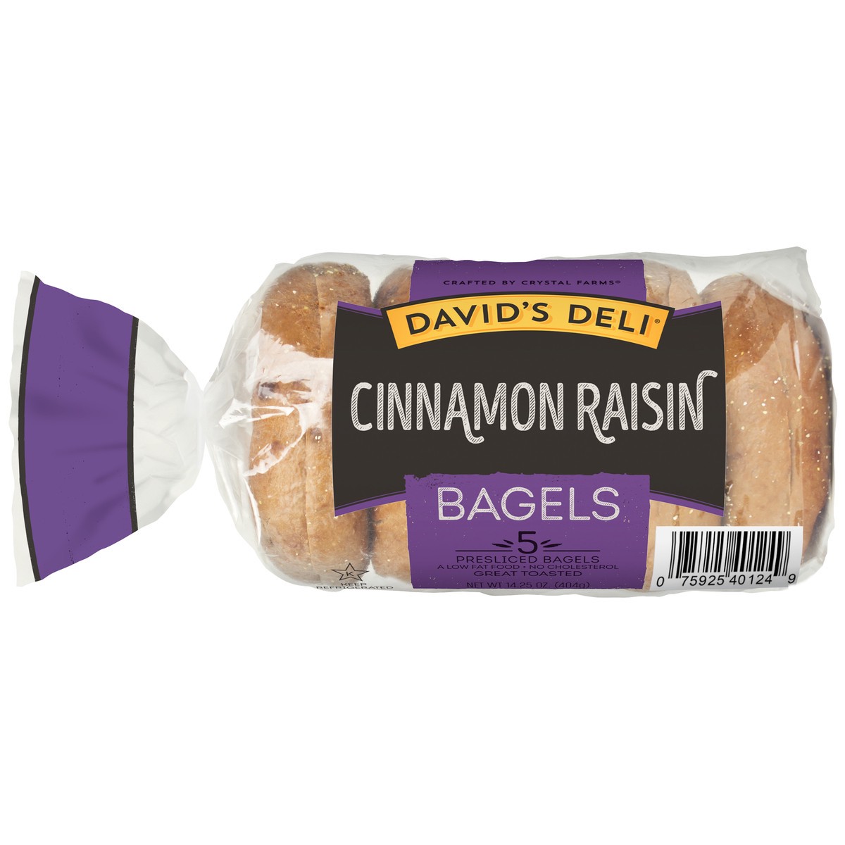 slide 3 of 3, David's Deli David's Cinnamon Raisin Bagels, 14.25 oz