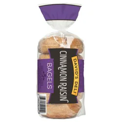 David's Deli Bagels, Cinnamon Raisin, Presliced