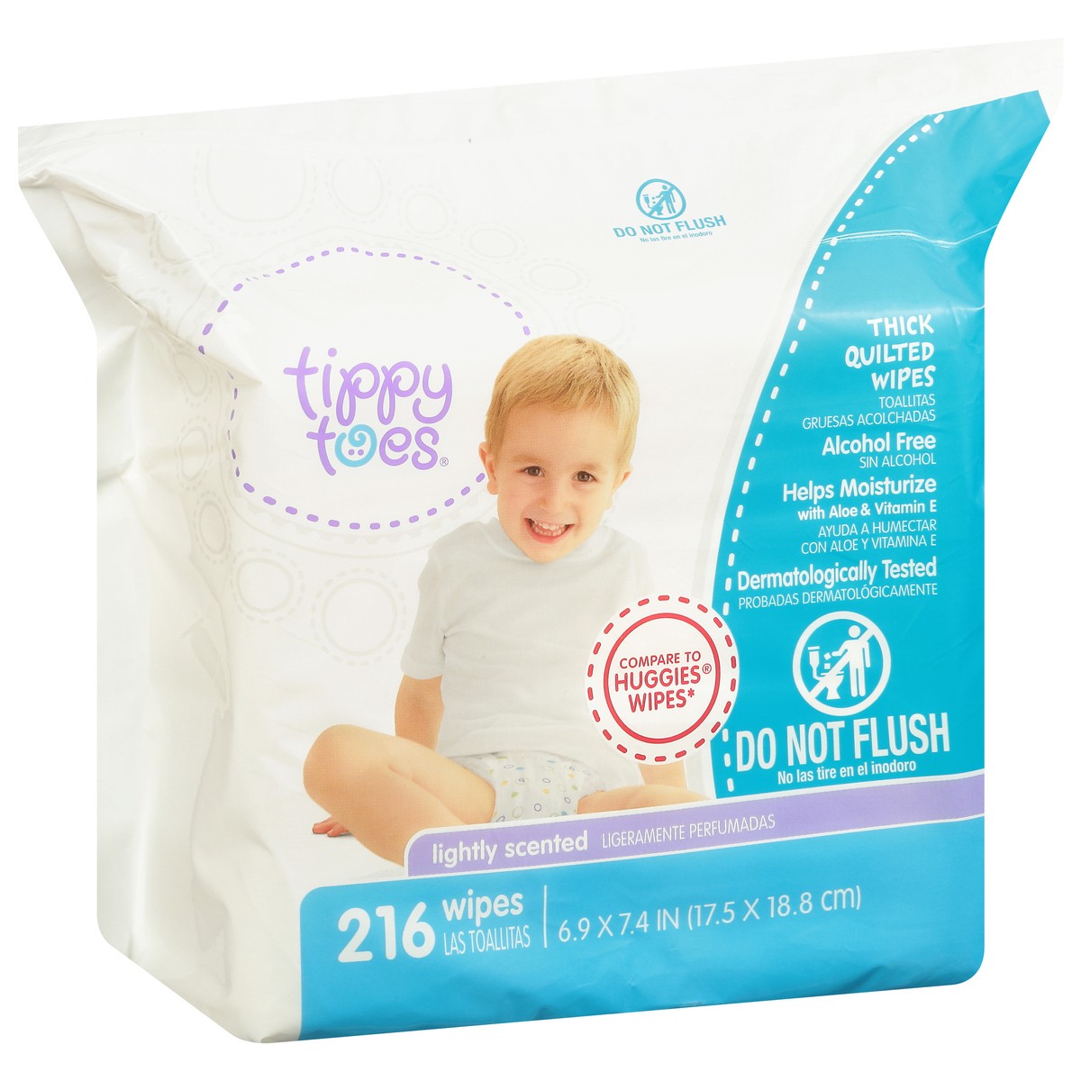 slide 4 of 10, Tippy Toes Baby Wipes Lightly Scented, 216 ct