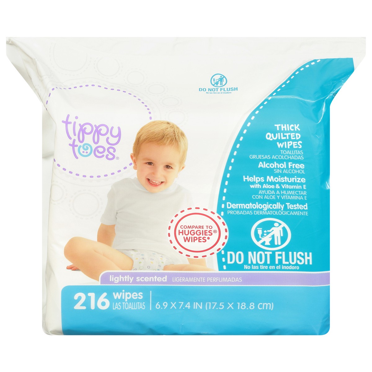 slide 1 of 10, Tippy Toes Baby Wipes Lightly Scented, 216 ct