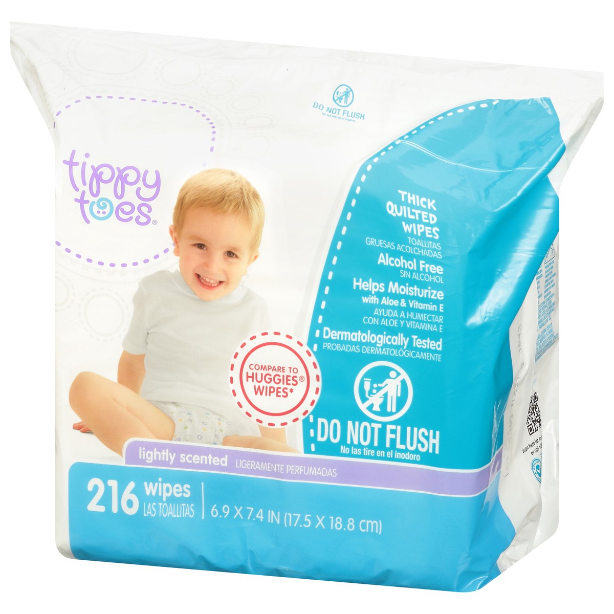 slide 5 of 10, Tippy Toes Baby Wipes Lightly Scented, 216 ct