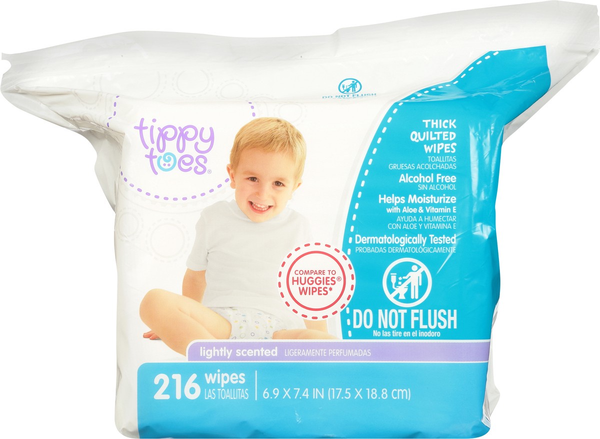 slide 9 of 10, Tippy Toes Baby Wipes Lightly Scented, 216 ct