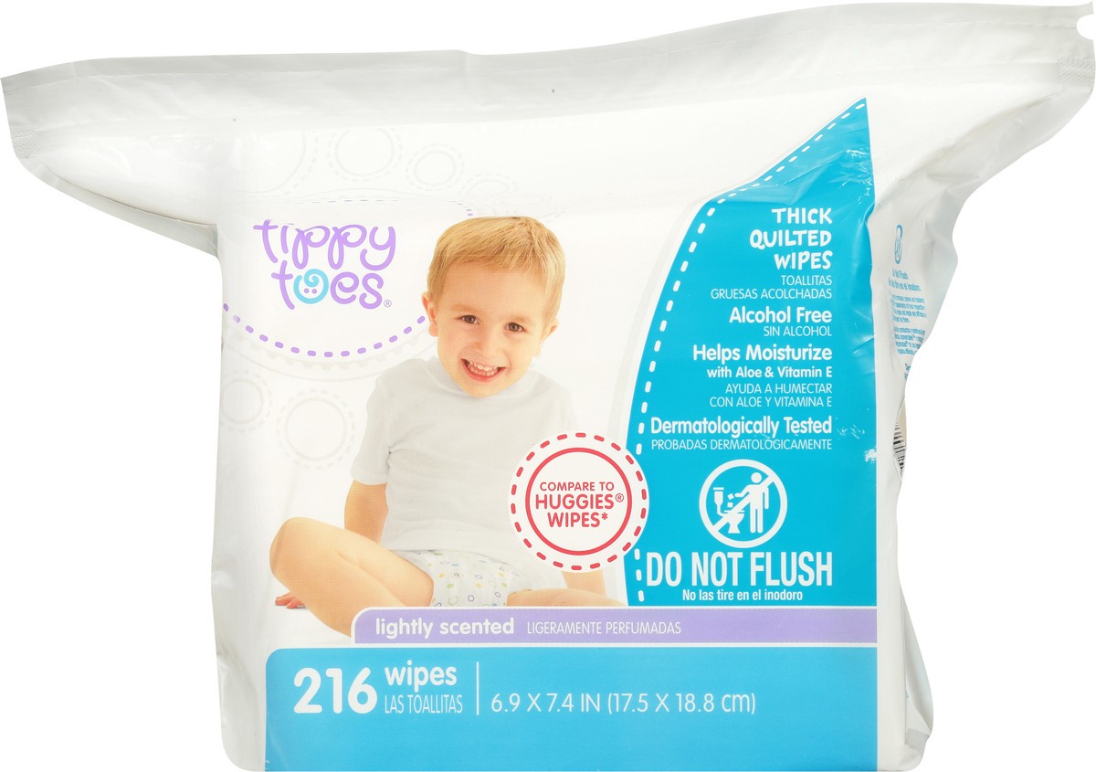 slide 3 of 10, Tippy Toes Baby Wipes Lightly Scented, 216 ct