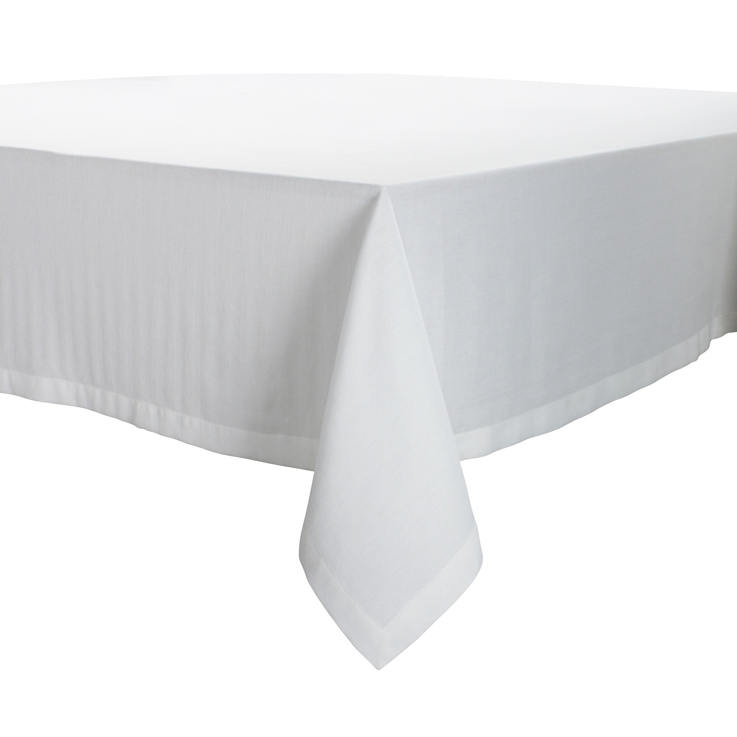 slide 1 of 1, Sur La Table White Herringbone Tablecloth, 69 in x 108 in